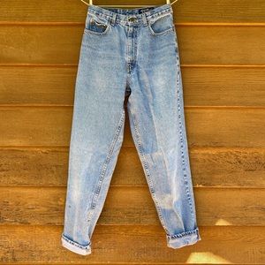 Eddie Bauer Vintage High Waisted Straight Tall Jeans Medium Wash Denim